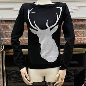 Black and white Confess deer sweater / XS